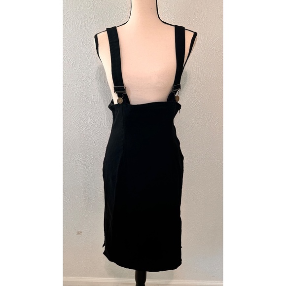 Collectif London Retro Overall Jean Pencil Skirt, LG - Picture 2 of 12